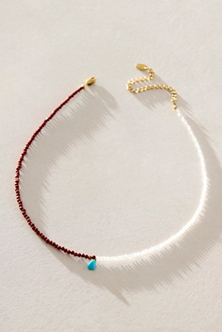 FP x Kozakh Leo Necklace at Free People in Red Jasper/Moonstone/Turq