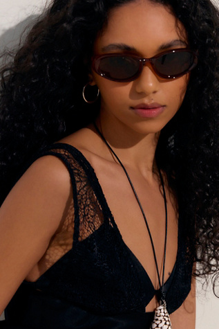 Weston Wrap Around Sunglasses by Free People in Brown