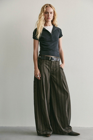 About It Baggy Plaid Suit Trousers