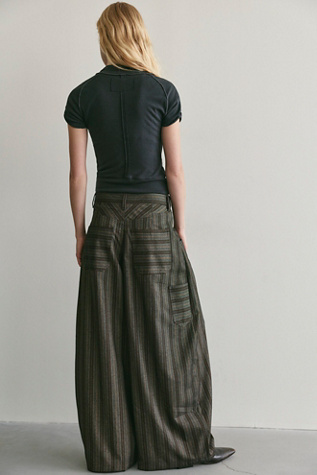 Женские брюки Free People About It Baggy Plaid Suit Trousers, цвет: Полосатый / Рыжевато-коричневый комбинированный — фото 2