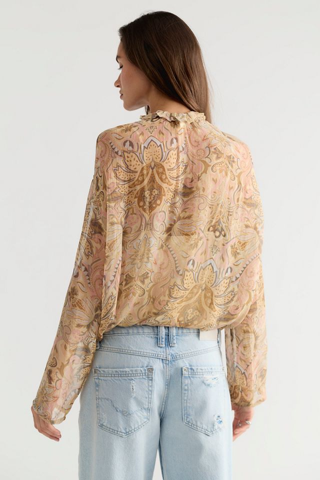 Blouse à manches longues en damas Spell #1