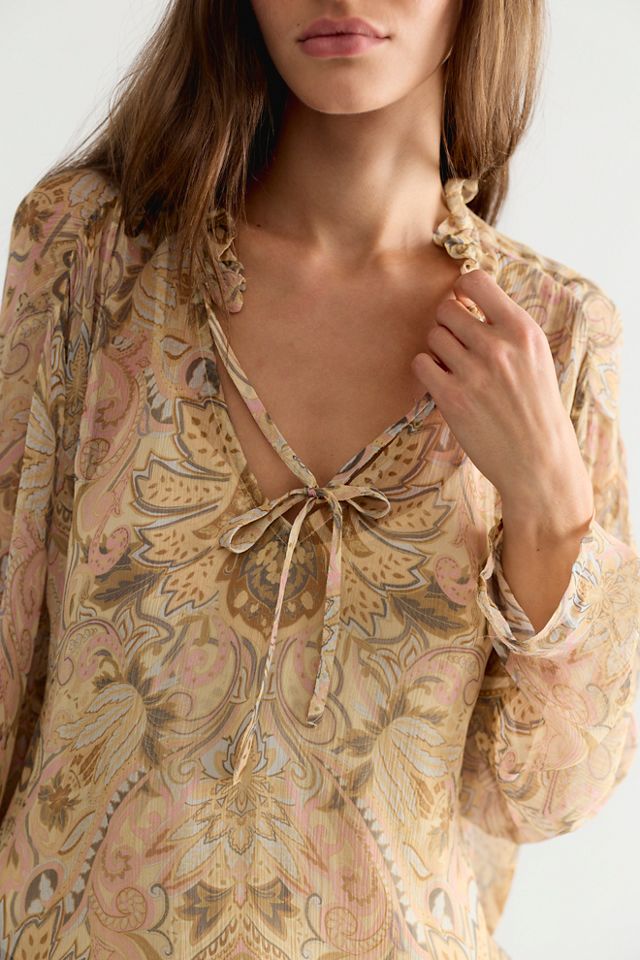 Blouse à manches longues en damas Spell #3