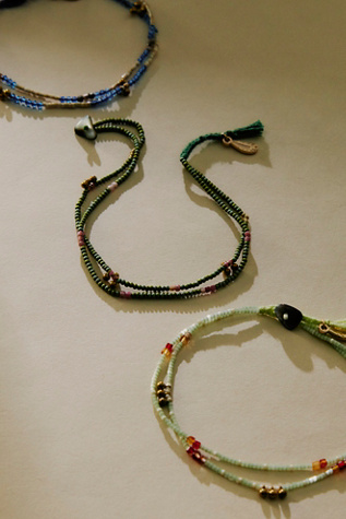 Muse Semi-Precious Beaded Anklet at Free People in Watermelon