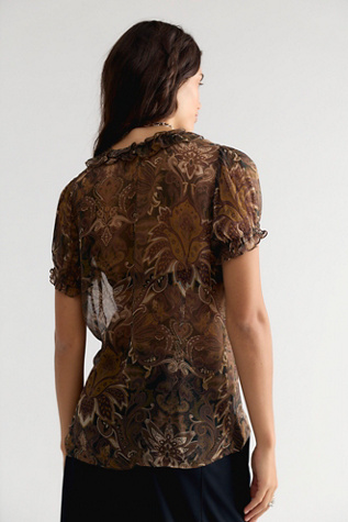 Женская блузка Spell Damask Short Sleeve Blouse, цвет: Орех — фото 2