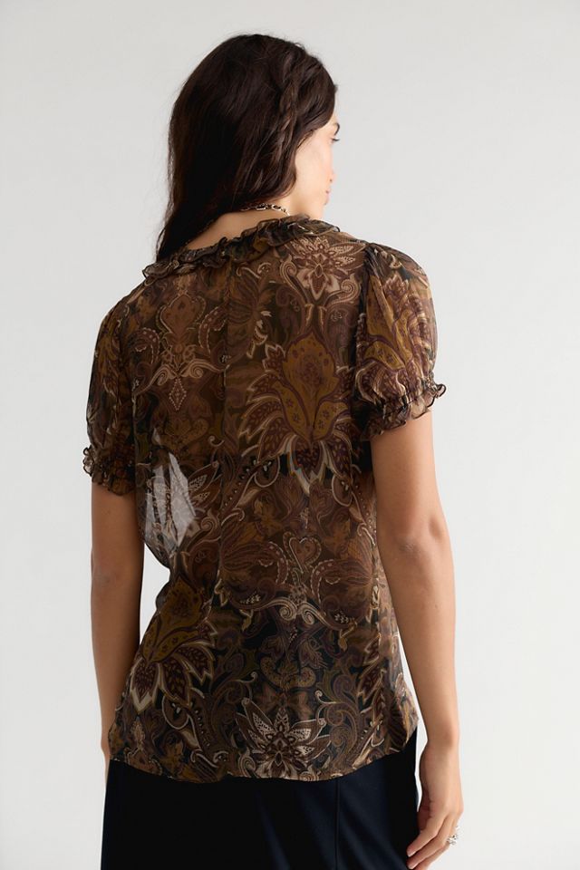 Spell Damask Short Sleeve Blouse #1
