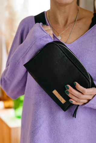 Женская сумка Tiradia Cork Omni Belt Crossbody, цвет: Чёрный — фото 1