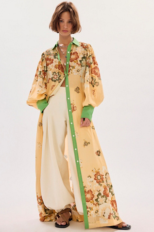 Bohemian Traders Blair Billow Maxi Shirtdress at Free People in Yellow, Size: M