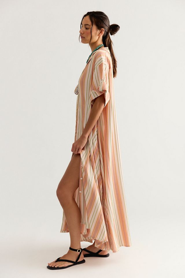Bohemian Traders Striped Swing Maxi Shirtdress #2