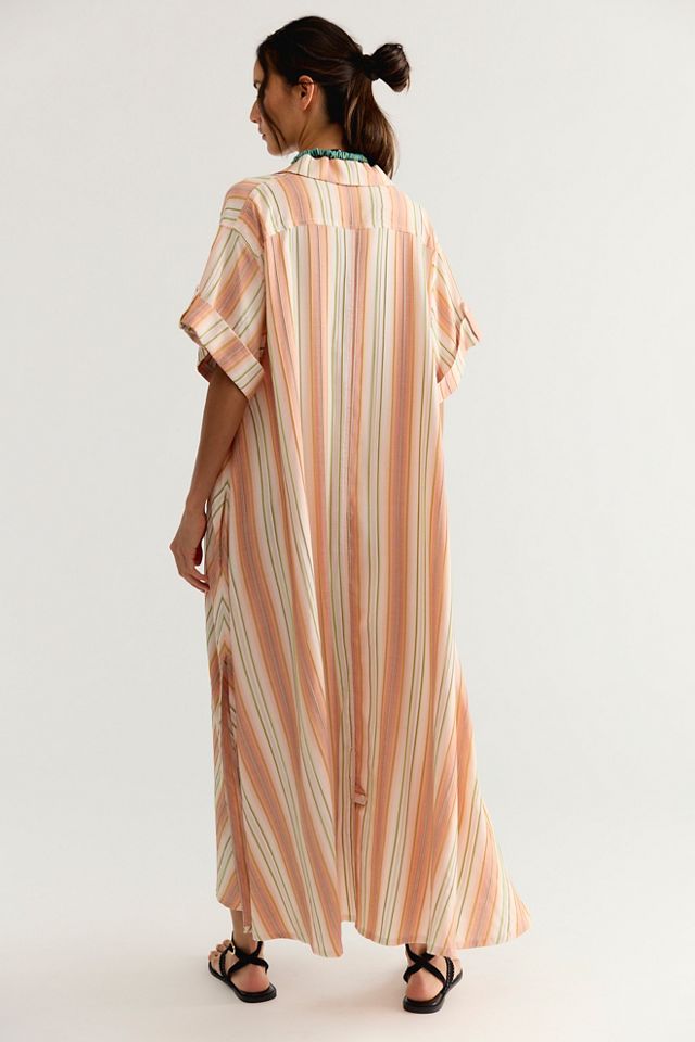 Bohemian Traders Striped Swing Maxi Shirtdress #3