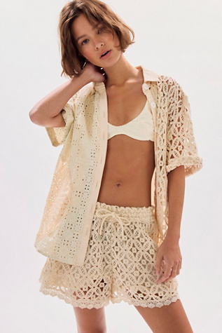 Bohemian Traders Crochet Spliced Shorts Set