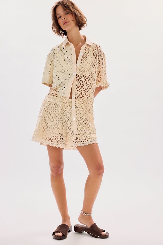 Bohemian Traders Crochet Spliced Shorts Set #2