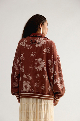 Женские кардиганы We The Free Print Mix Zip-Up Cardi, цвет: Морской туманный комбинированный — фото 2