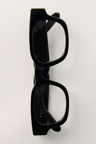 Elisa Johnson Gideon Clear Optical Lens Glasses at Free People in Black