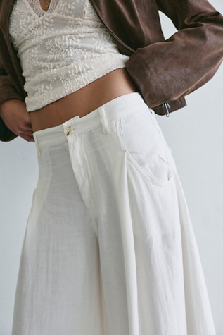 Женские брюки Free People About It Baggy Linen, цвет: Слоновая кость — фото 3