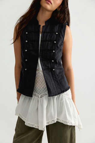 Женский жилет Free People Hearts On Fire Band Vest, цвет: Чёрный — фото 6
