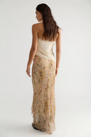 Женская юбка Spell Damask Ruffle Midi, цвет: Chai — фото 2