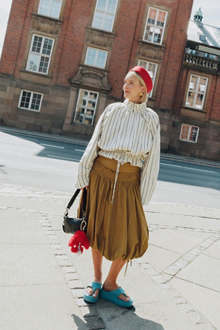 Sea Salt Midi Bubble Skirt