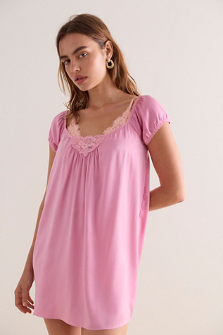 Frankies Bikinis Bo Silk Babydoll Mini Slip Dress