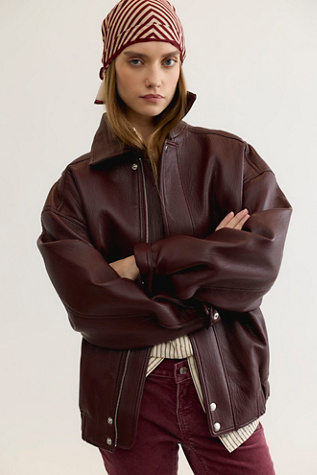 AGOLDE Ona Vegan Leather Bomber Jacket by Free People