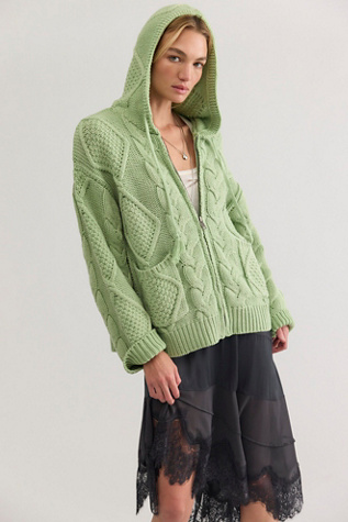 Found Zip-Up Cable Knit Hoodie