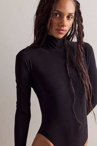 Norma Kamali Long Sleeve Turtle Open Back Bodysuit