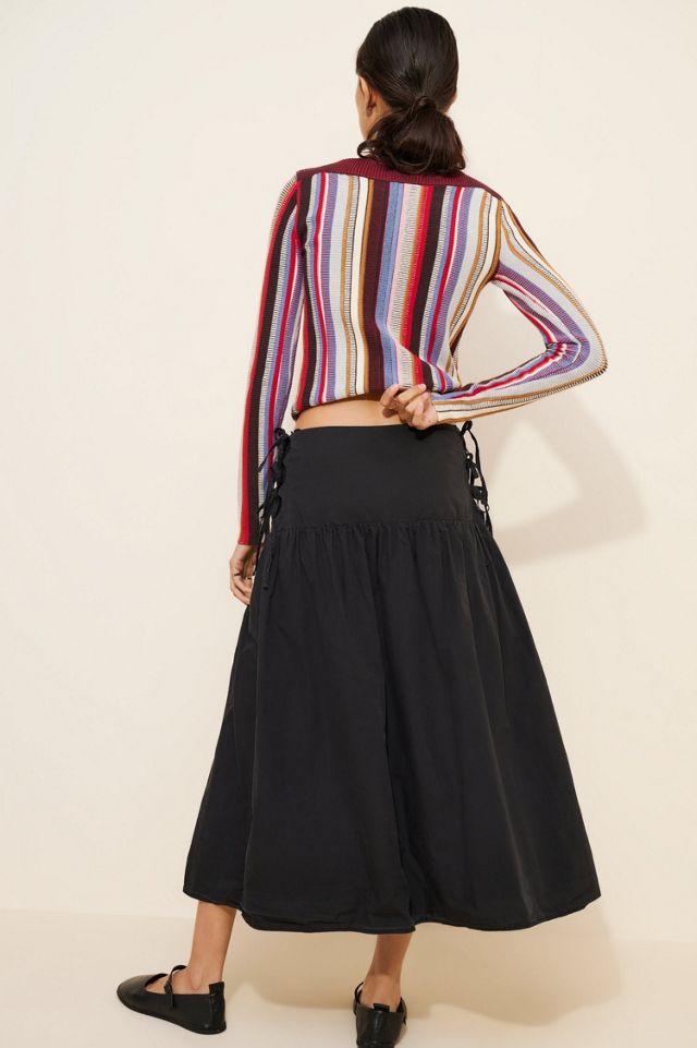 Re_Nuuly x Riley Vintage Reworked Lace Tie Waist Break Midi Skirt #1