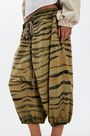 Magnolia Pearl Tiger Capri La Jolla Joggers at Free People in Tan