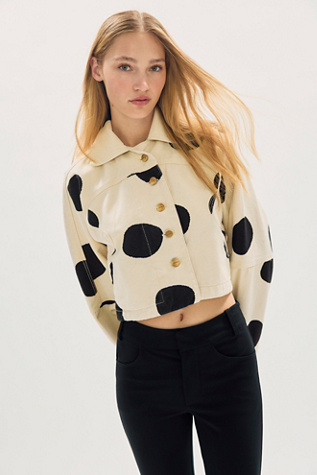 Sixxta Surprise Polka Dot Jacket at Free People in Cream/Black, Size: Small