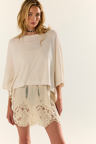 We The Free Boxy Crew-Neck Silk Tee