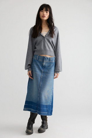 Snakcs! by MOTHER The Fortune Cookie Denim Skirt