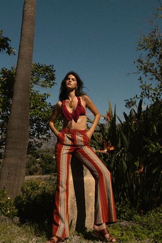 Matthew Williamson x Free People Pantalon Rayé à Jambe Évasée Mirador