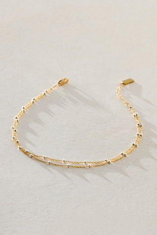 Set & Stones Austen Layered Anklet at Free People in Gold