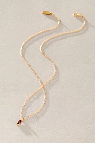 Set & Stones Marquise Birthstone Charm Necklace