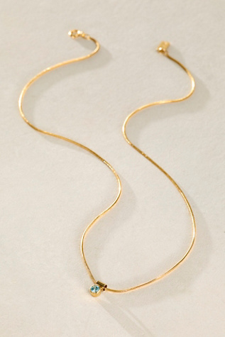 Ellie Birthstone Necklace by Set & Stones at Free People in Gold