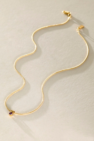 Ellie Birthstone Necklace by Set & Stones at Free People in Gold