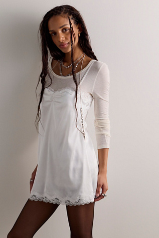Женское платье Kat The Label Sadie Mini Slip, цвет: Слоновая кость — фото 3