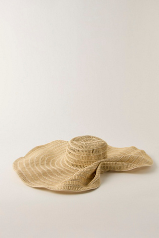 On Holiday Wide Brim Hat by San Diego Hat Co. at Free People in Tan