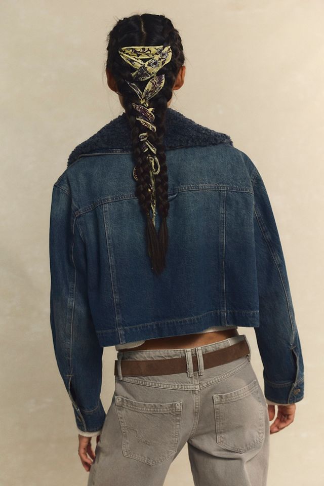 We The Free Heart Land Cozy Denim Cropped Jacket #2