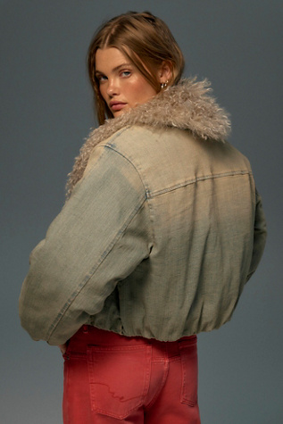 Женская куртка Free People Waterloo Denim Puffer, цвет: Морской — фото 2