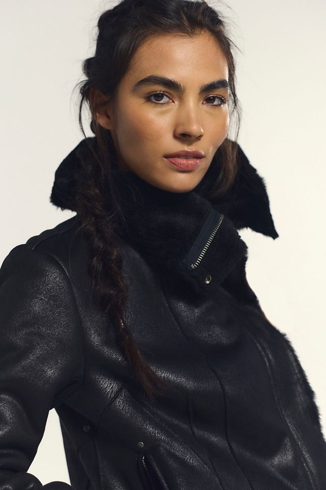 We The Free Fourline Shearling Aviator Jacket #2