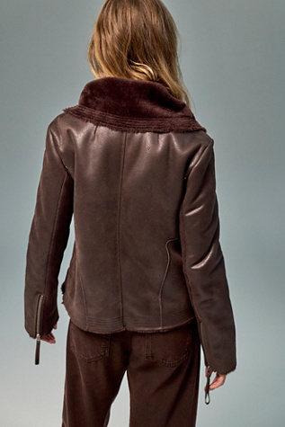 We The Free Fourline Shearling Aviator Jacket
