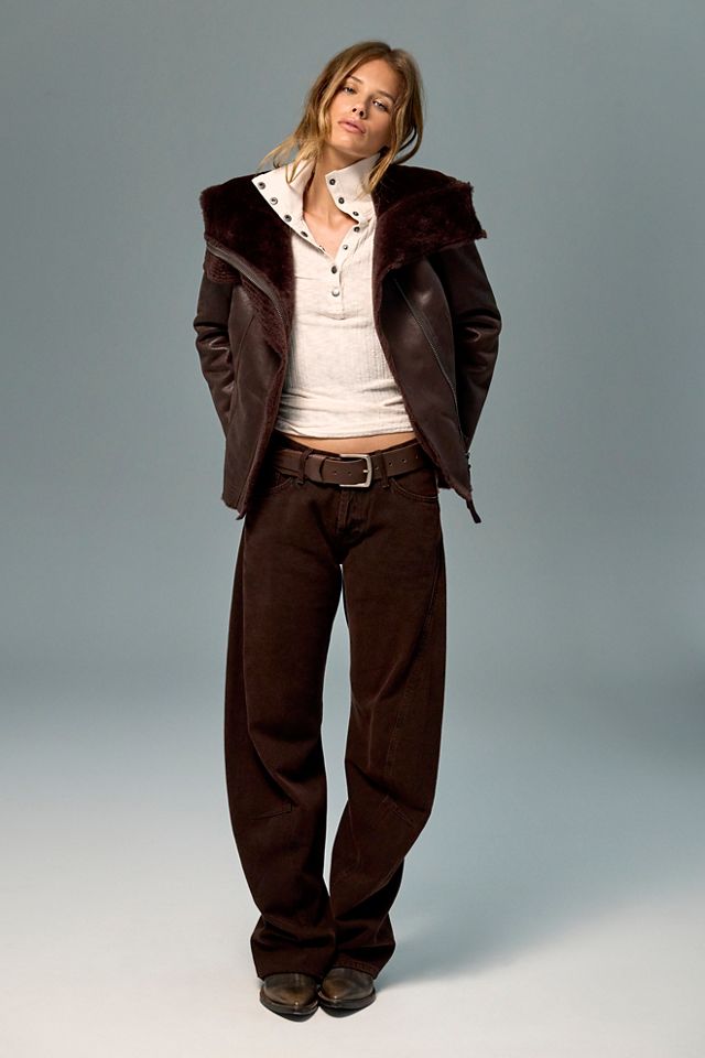 Veste aviateur en peau lainée Fourline We The Free #3