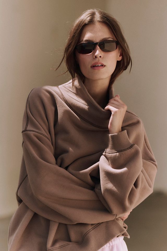 A Cut Above Floral Logo Mock Neck Pullover Sweatshirt #6