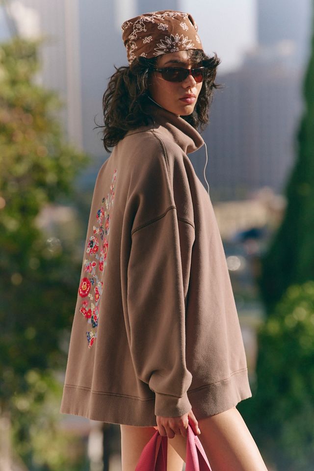 A Cut Above Floral Logo Mock Neck Pullover Sweatshirt #2