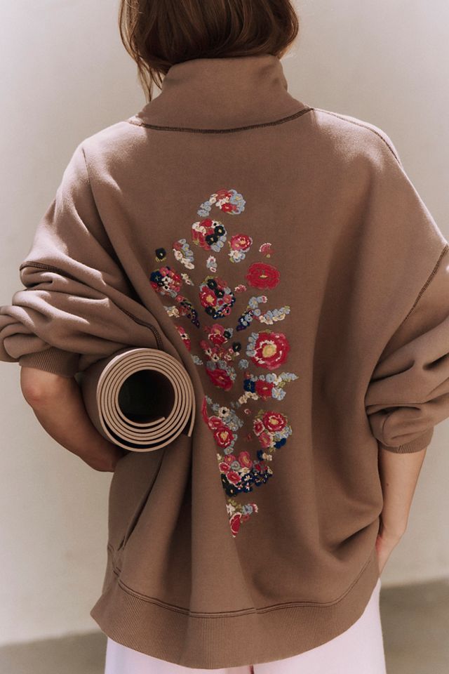 A Cut Above Floral Logo Mock Neck Pullover Sweatshirt #4
