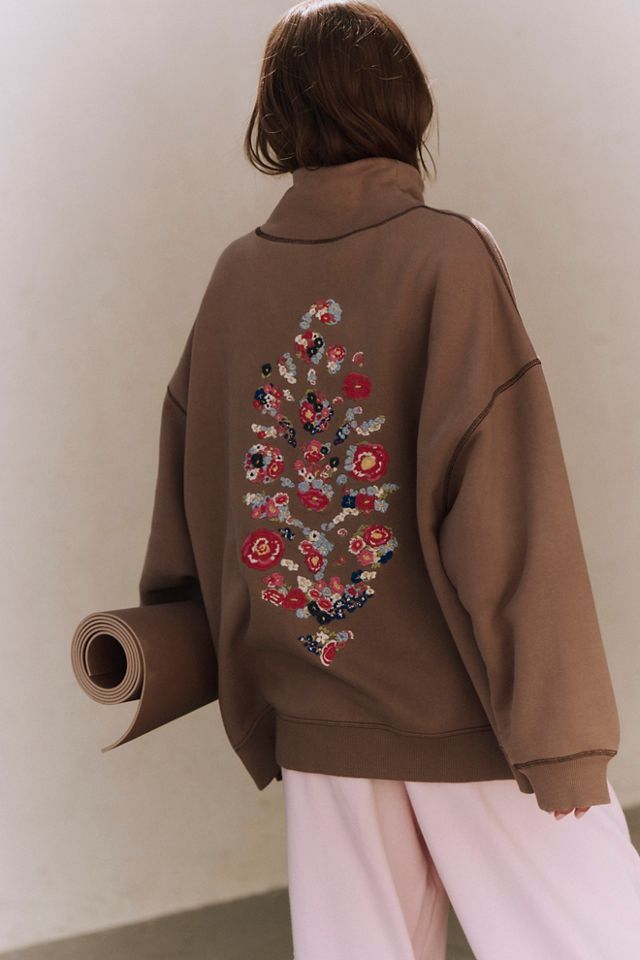 A Cut Above Floral Logo Mock Neck Pullover Sweatshirt #5