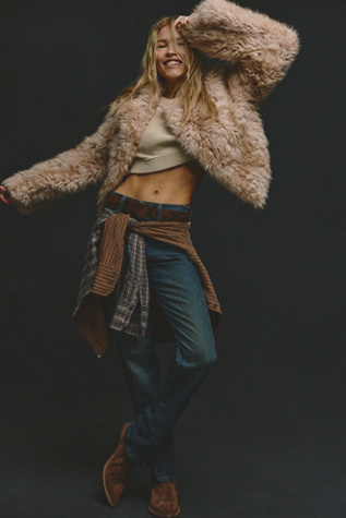 Женская куртка Free People Supernova Cropped Faux Fur, цвет: Слоновая кость комбинированный — фото 6