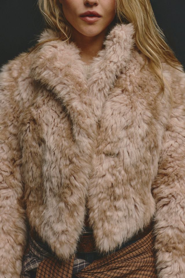 Supernova Cropped Faux Fur Jacket #3