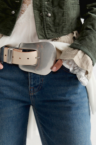 Opalite Leather Belt at Free People in Mineral, Size: L-XL/G-TG