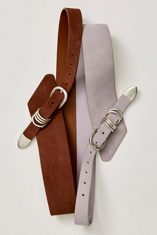 Sloane Suede Belt at Free People in Clam Grey, Size: M/L